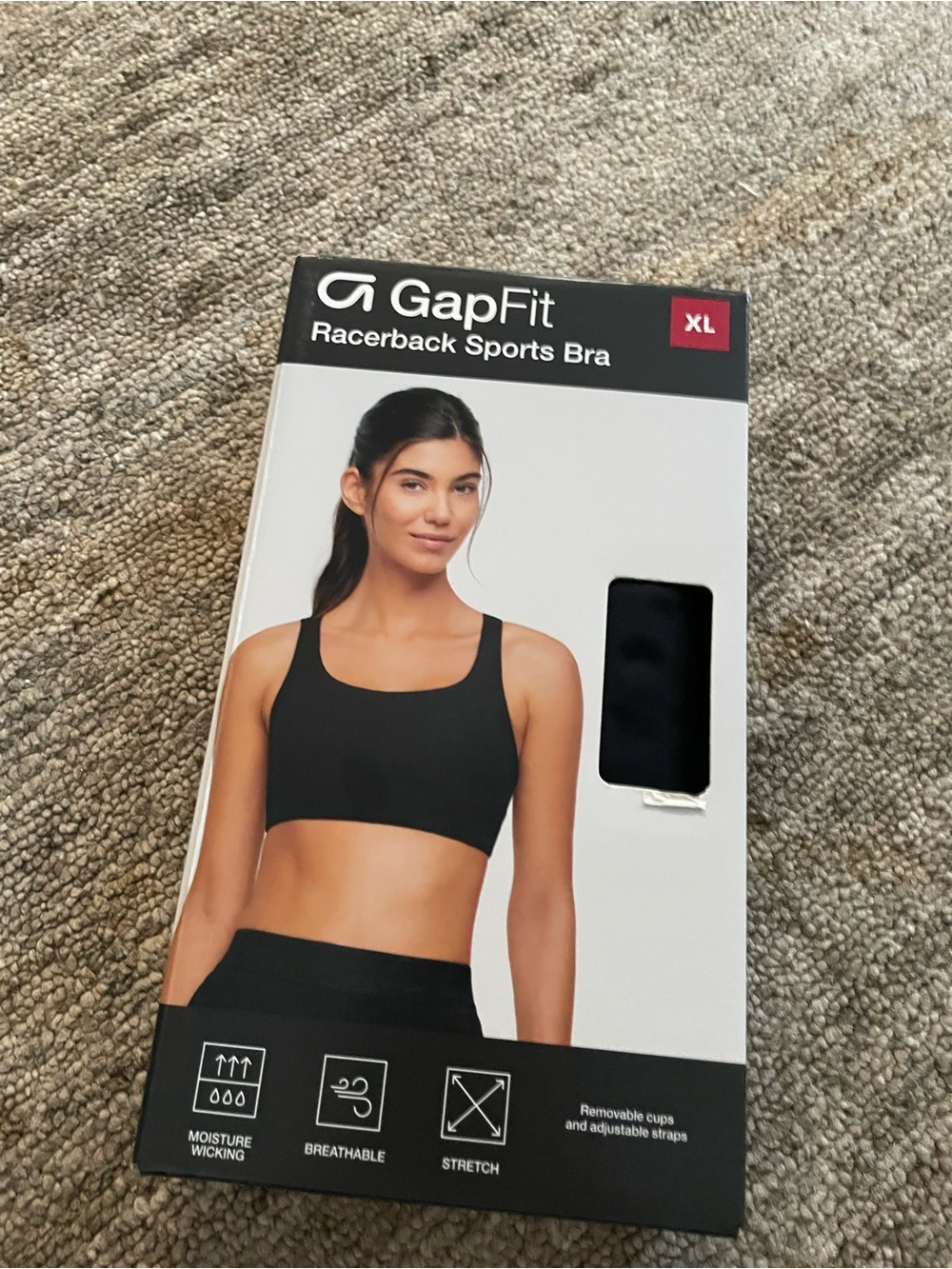GapFit Racerback Sports Bra - Black XL